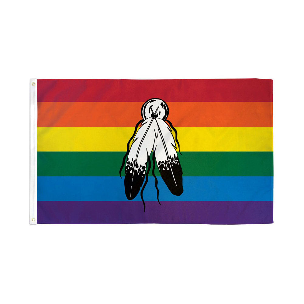 Flags Importer 3' x 5' Two Spirit Rainbow Pride Flag - XOXTOYS