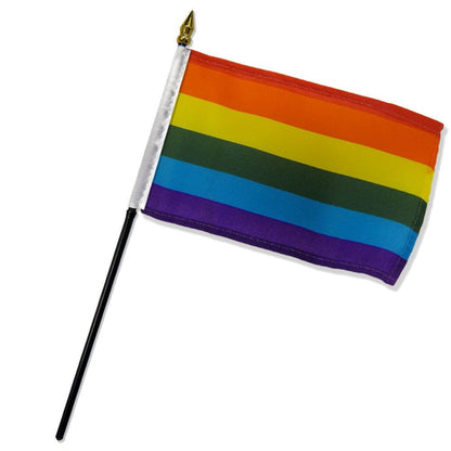 Flags Importer Pride Flags Flags Importer 4" x 6" Rainbow Stick Pride Flag