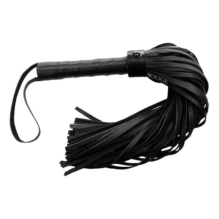 Rouge Whip/Flogger/Paddle Leather Flogger - Black with Black