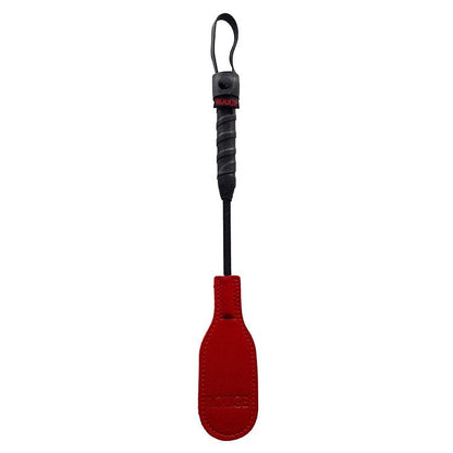 Rouge Whip/Flogger/Paddle Mini Leather Oval Paddle Crop 10" - Red