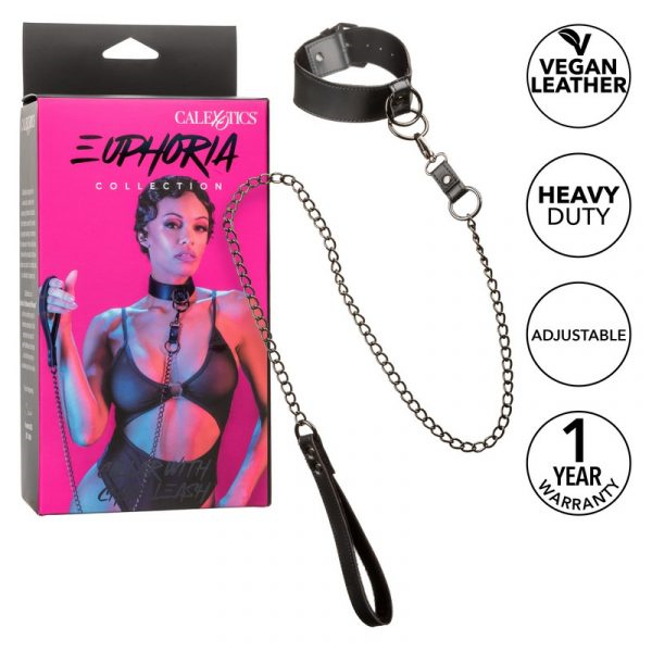 Euphoria Collection Collar with Chain Leash - XOXTOYS
