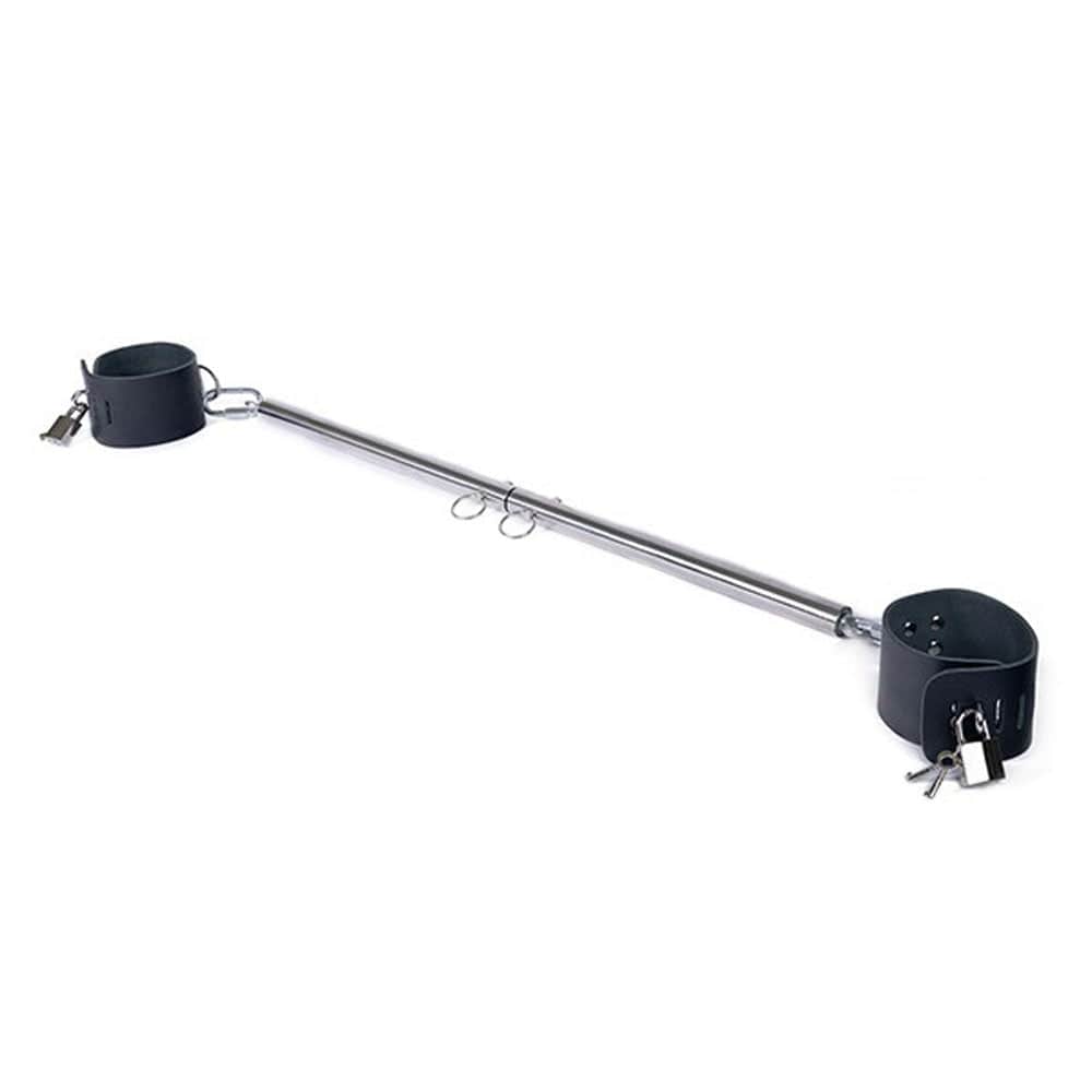 Spartacus Steel Spreader Bar w Leather Cuffs Nickl