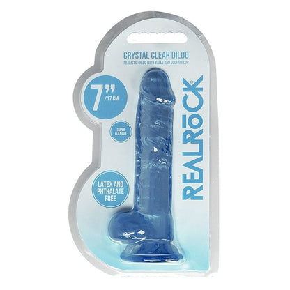 Shots Shots RealRock 7″ Realistic Crystal Clear Dildo with Balls