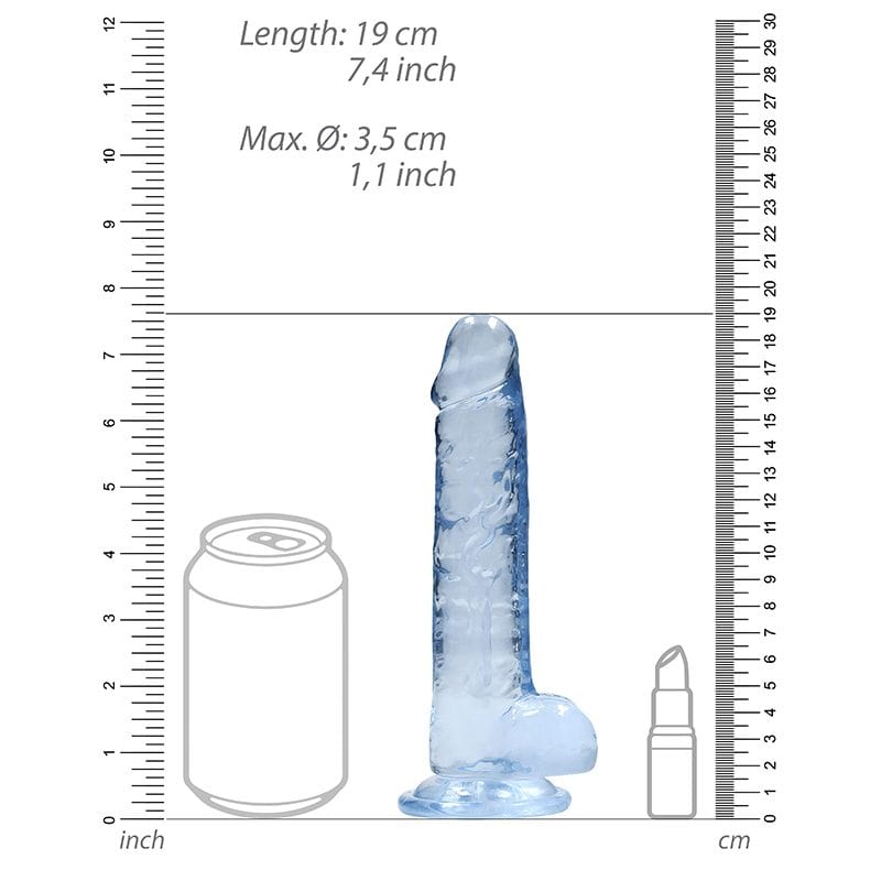 Shots Shots RealRock 7″ Realistic Crystal Clear Dildo with Balls