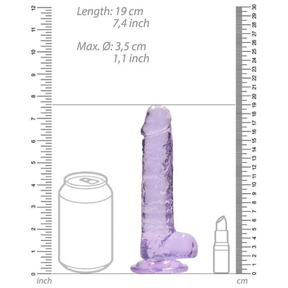 Shots Shots RealRock 7″ Realistic Crystal Clear Dildo with Balls
