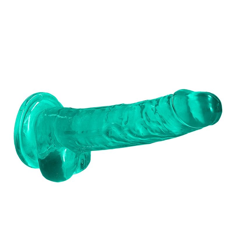 Shots Turquoise Shots RealRock 7″ Realistic Crystal Clear Dildo with Balls