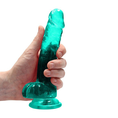 Shots Shots RealRock 7″ Realistic Crystal Clear Dildo with Balls