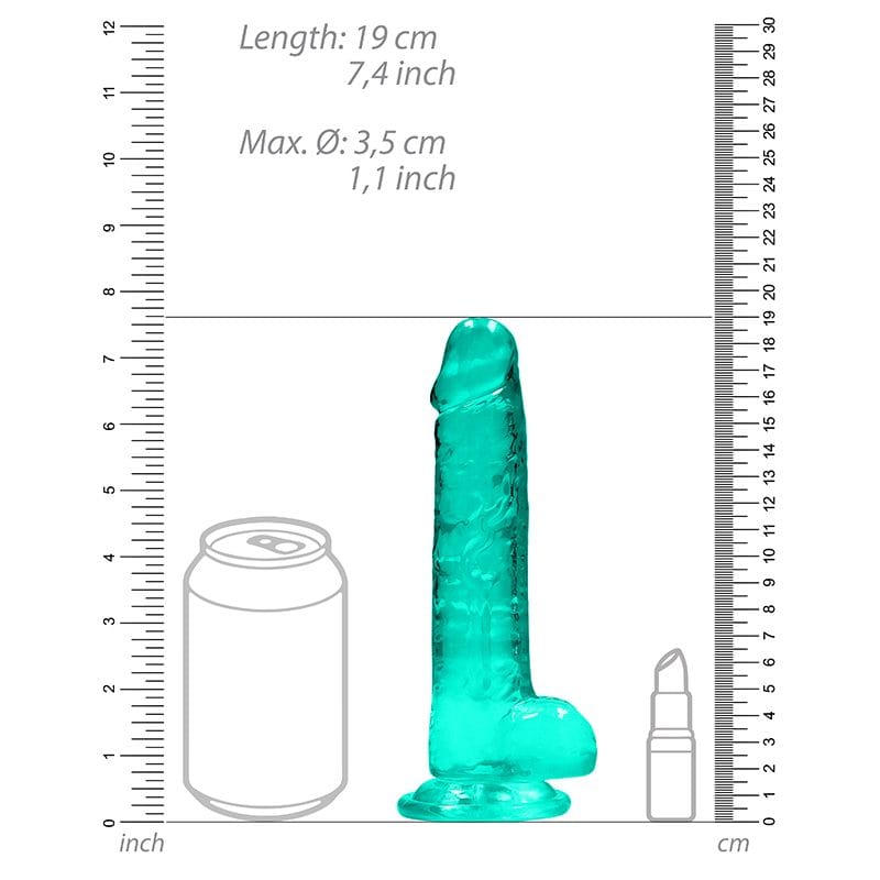 Shots Shots RealRock 7″ Realistic Crystal Clear Dildo with Balls