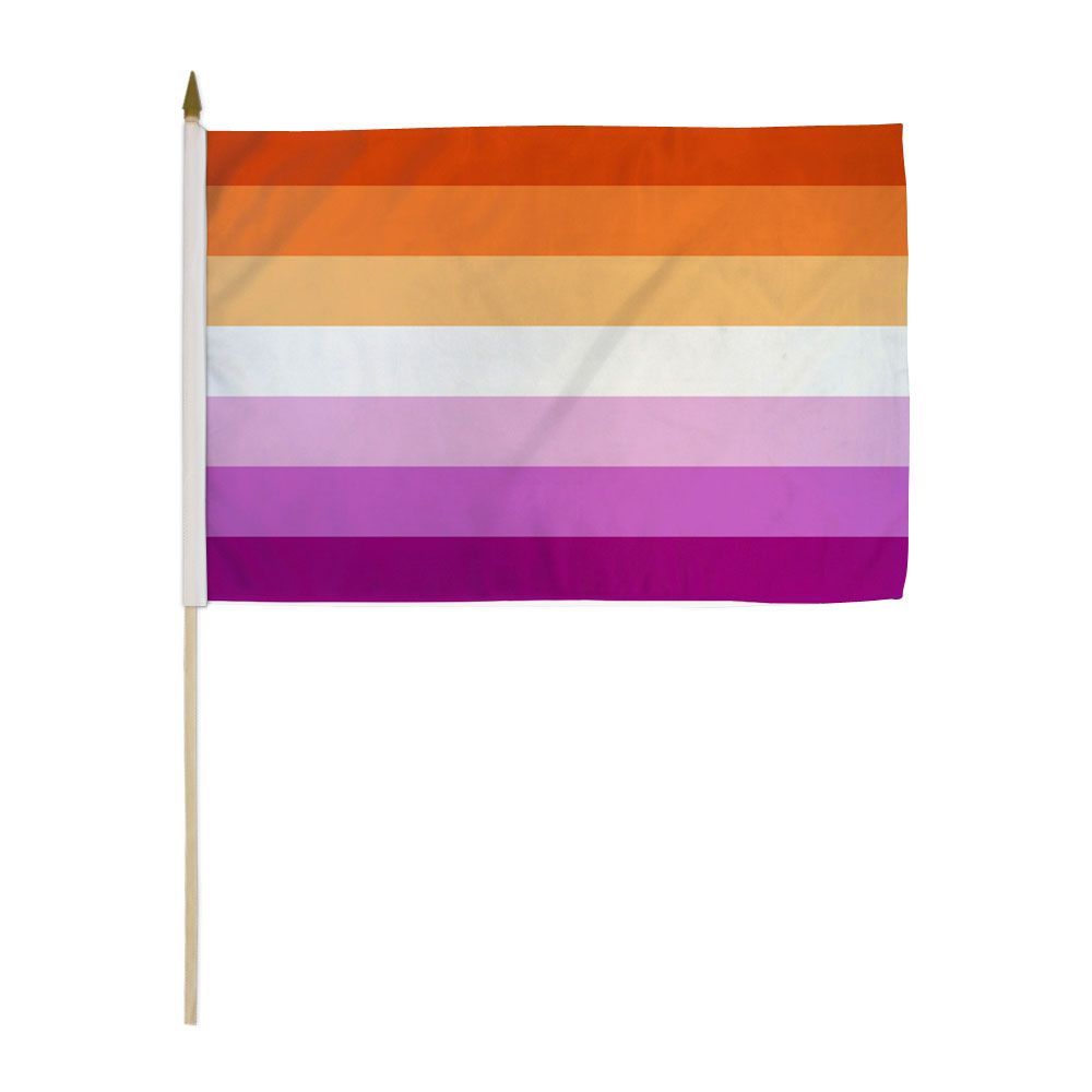 Flags Importer Pride Flags Flags Importer 12" x 18" Lesbian Sunset Stick Flag