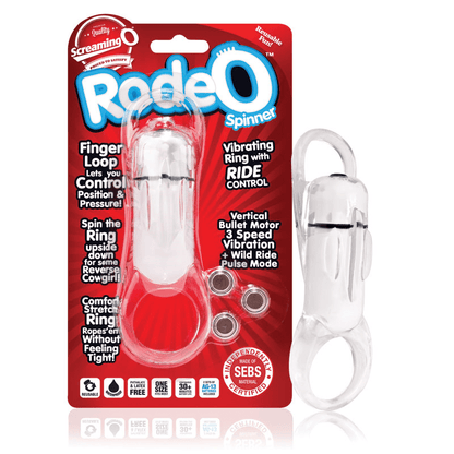 Screaming O Cock Rings Clear Screaming O RodeO Spinner Vibrating Ring