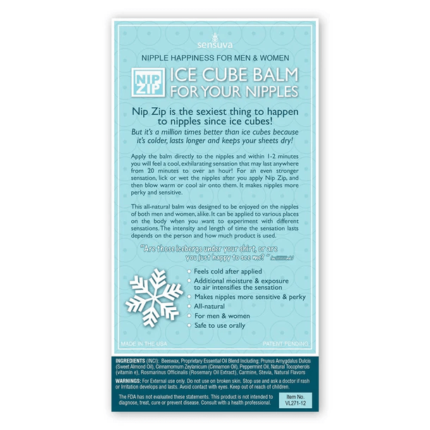 Sensuva Lubes & Lotions Sensuva Nip Zip Ice Cube Nipple Balm Strawberry Mint