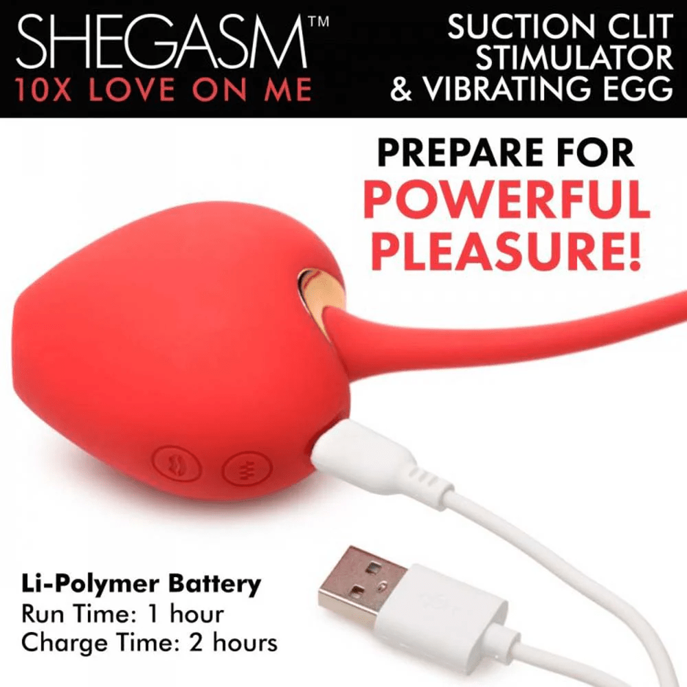 Shegasm Clitoral Stimulators Shegasm 10X Love On Me Suction Clit Stimulator & Vibrating Egg