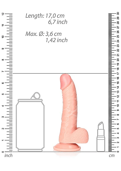 Shots Dildos Shots Toys RealRock Curved Realistic 6" Dildo with Balls