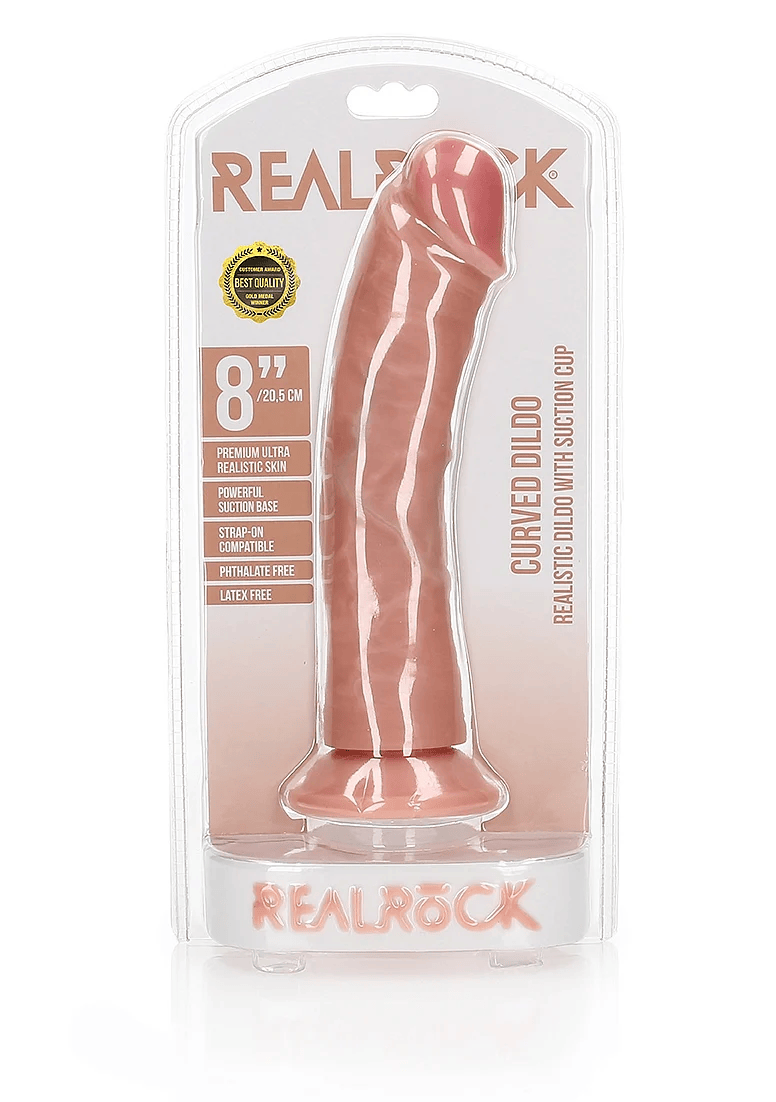 Shots Dildo Shots Toys RealRock Curved Realistic 8" Dildo with Suction Cup