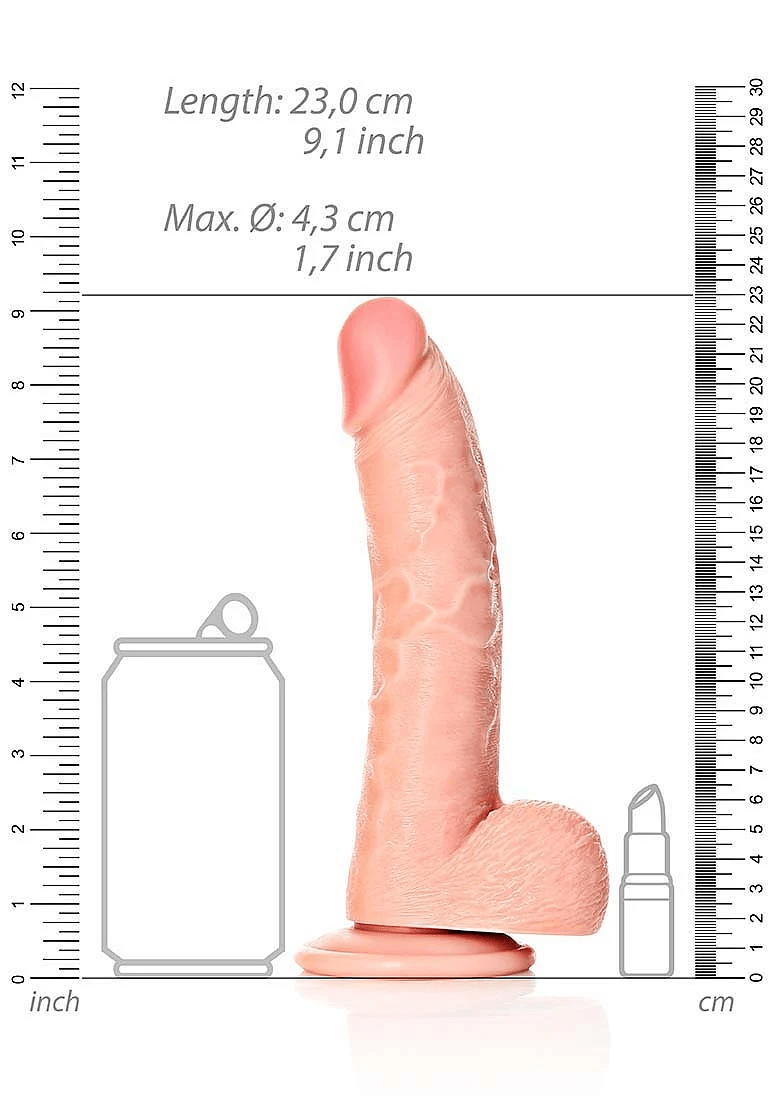 Shots Dildo Shots Toys RealRock Curved Realistic 8" Dildo with Balls