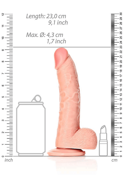 Shots Dildo Shots Toys RealRock Curved Realistic 8" Dildo with Balls