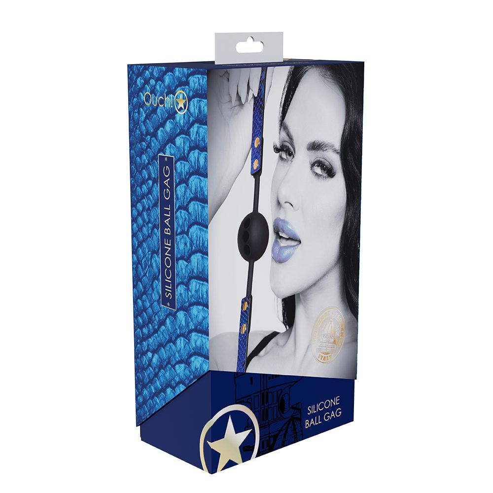 Shots Blue Ouch! Florence Collection Silicone Ball Gag Box