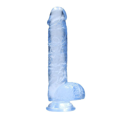 Shots Blue Shots RealRock 6″ Realistic Crystal Clear Dildo with Balls