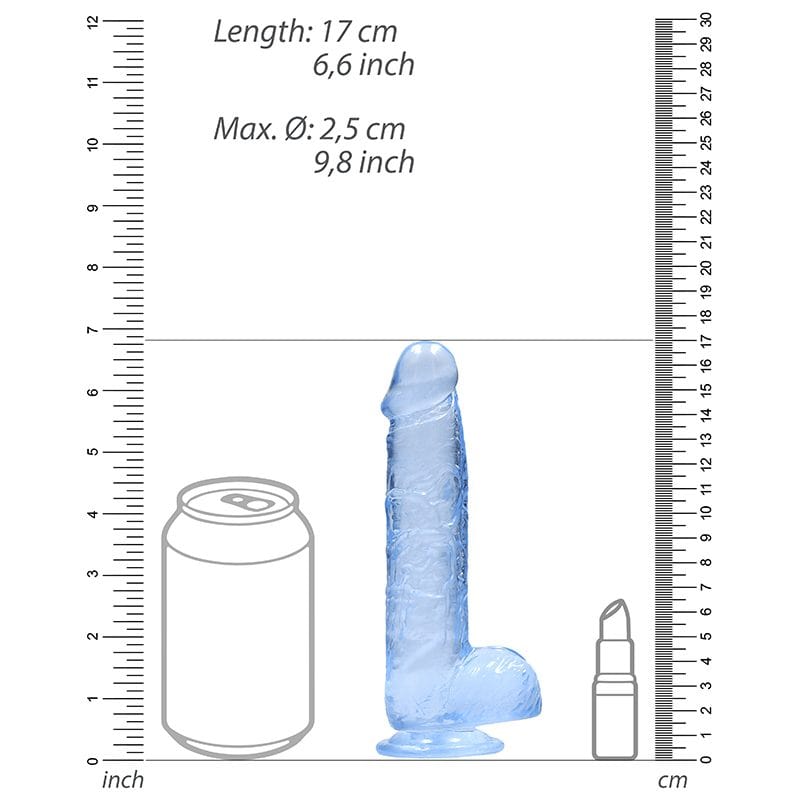 Shots Shots RealRock 6″ Realistic Crystal Clear Dildo with Balls