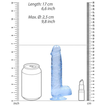 Shots Shots RealRock 6″ Realistic Crystal Clear Dildo with Balls