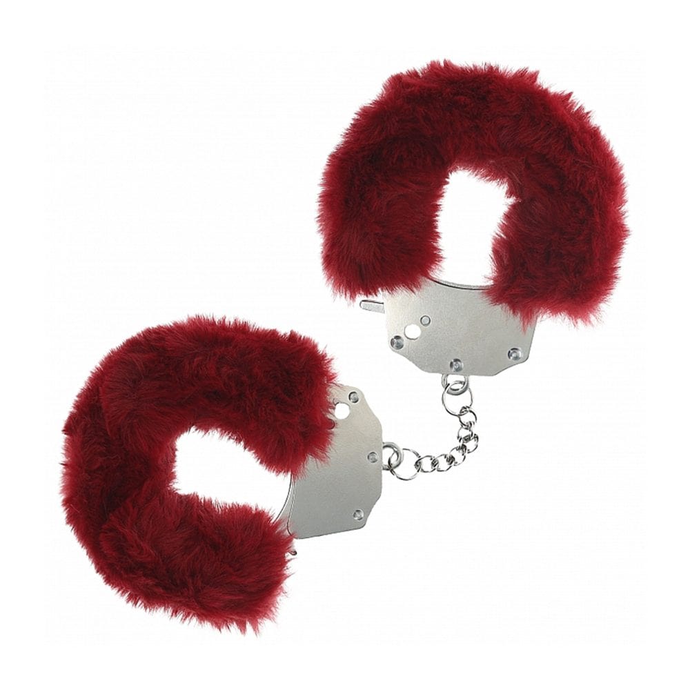 Shots Burgundy Shots Ouch! Heavy-Duty Fluffy Cuffs