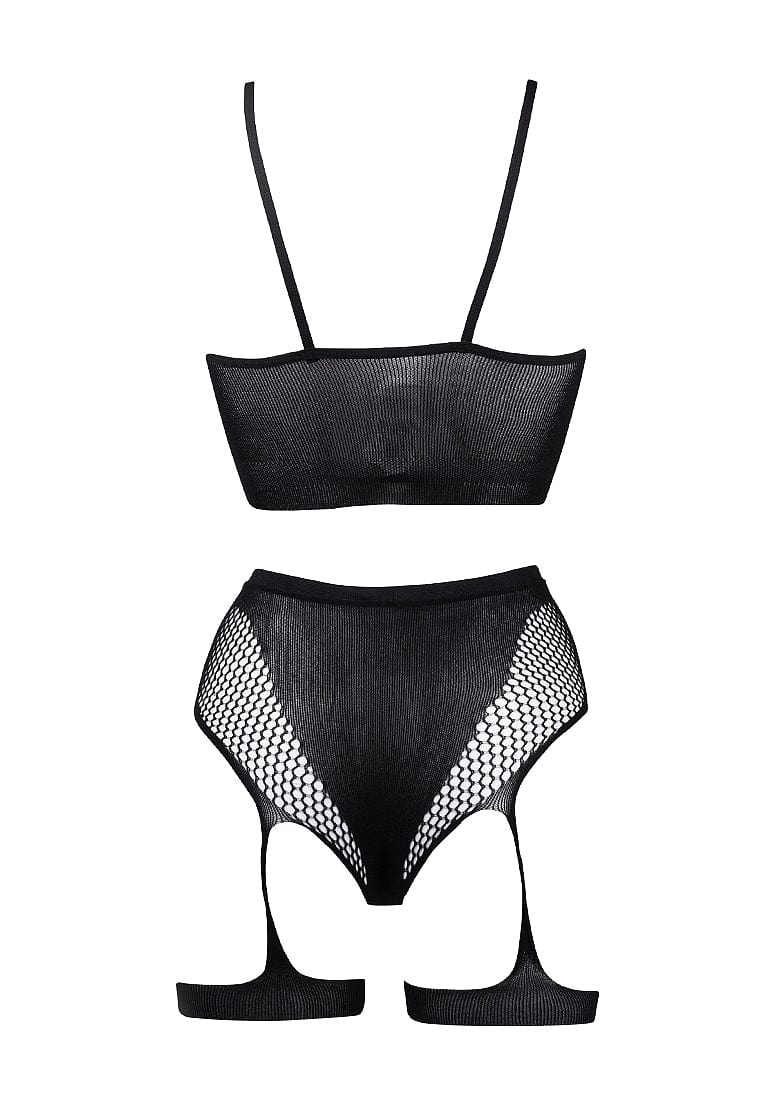Shots Shots Le Désir Bliss 2 Piece Black Bra Set with Garters