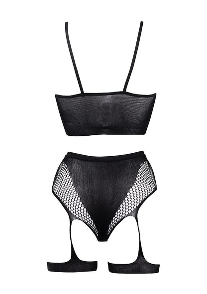 Shots Shots Le Désir Bliss 2 Piece Black Bra Set with Garters