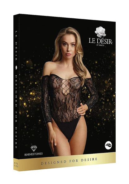 Shots Shots Le Désir Wonder Rhinestone Black Body Suit