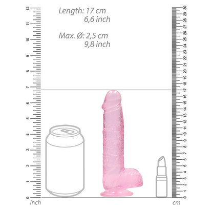 Shots Shots RealRock 6″ Realistic Crystal Clear Dildo with Balls