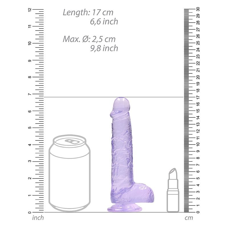 Shots Shots RealRock 6″ Realistic Crystal Clear Dildo with Balls