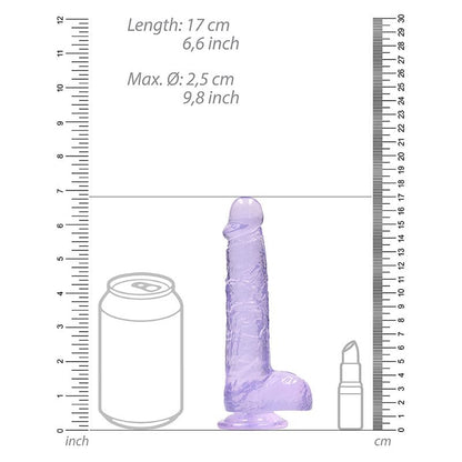 Shots Shots RealRock 6″ Realistic Crystal Clear Dildo with Balls