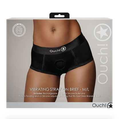 Shots Black Shots Ouch! Strap-On Vibrating Brief