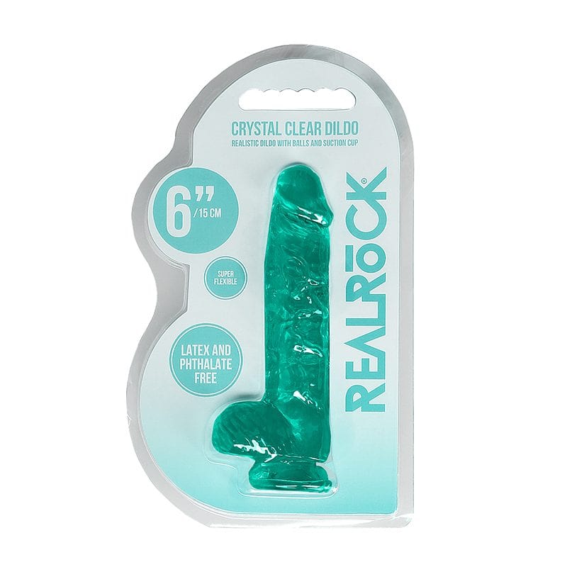Shots Shots RealRock 6″ Realistic Crystal Clear Dildo with Balls