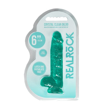 Shots Shots RealRock 6″ Realistic Crystal Clear Dildo with Balls