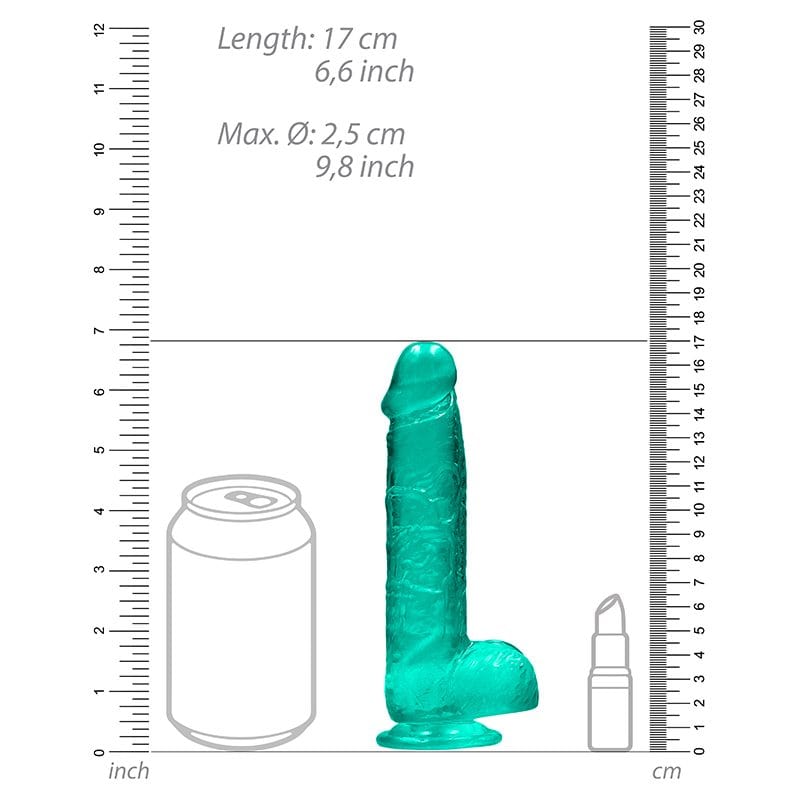 Shots Shots RealRock 6″ Realistic Crystal Clear Dildo with Balls