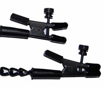 Spartacus Nipple Clamps Spartacus Alligator Tip Clamp Black Link Chain