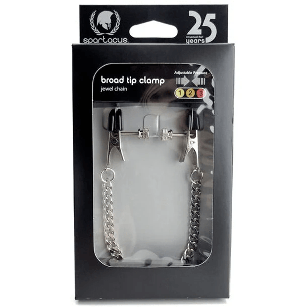 Spartacus Nipple Clamps Spartacus Broad Tip Clamp Jewel Chain