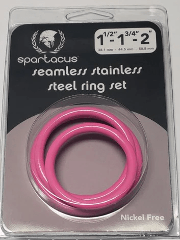 Spartacus Cock Rings Pink Spartacus Seamless Stainless Steel Ring Set