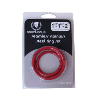 Spartacus Cock Rings Red Spartacus Seamless Stainless Steel Ring Set