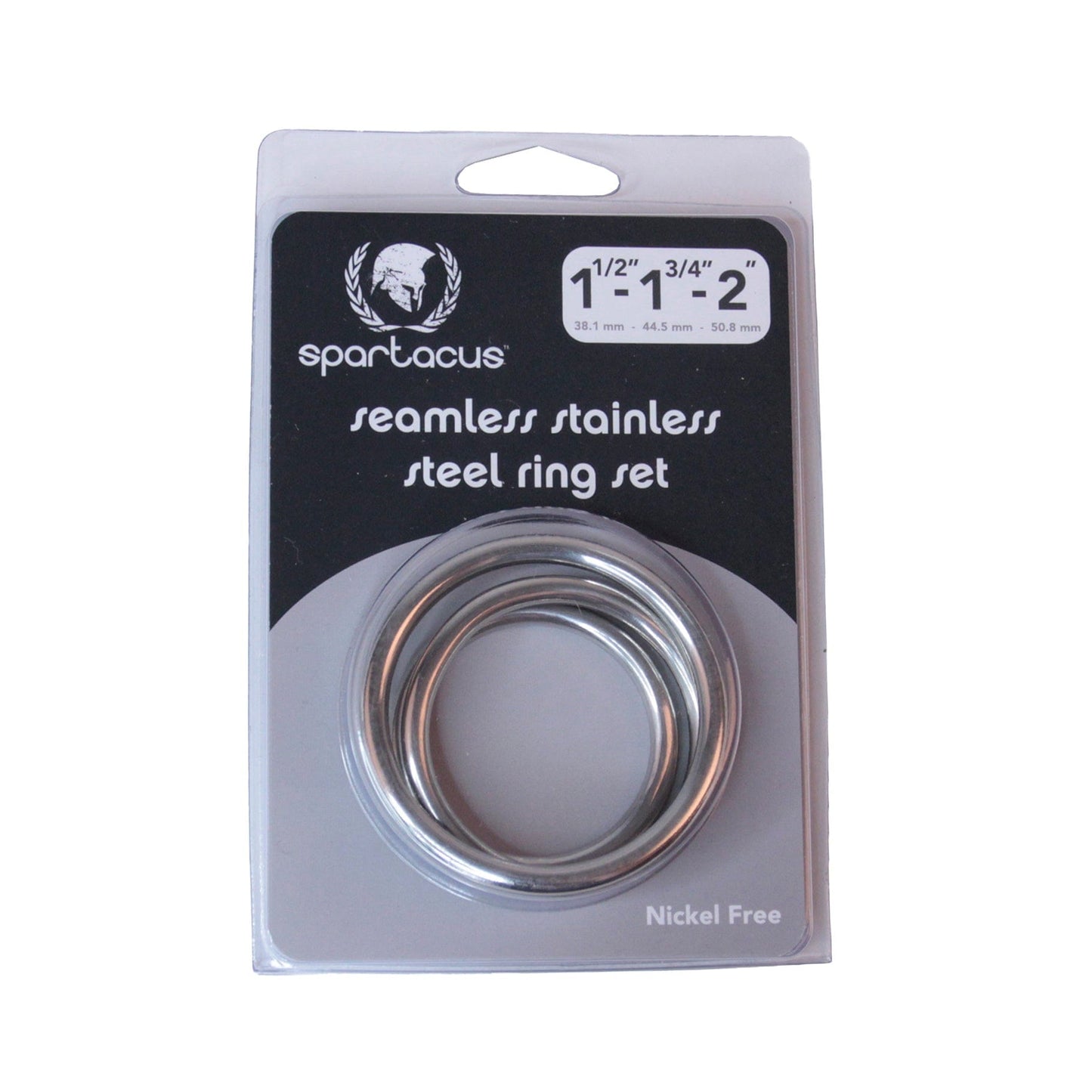 Spartacus Cock Rings Silver Spartacus Seamless Stainless Steel Ring Set