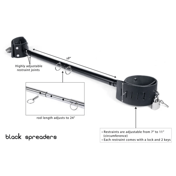 Spartacus Bondage Spartacus Steel Spreader Bar with Leather Cuffs