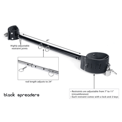 Spartacus Bondage Spartacus Steel Spreader Bar with Leather Cuffs