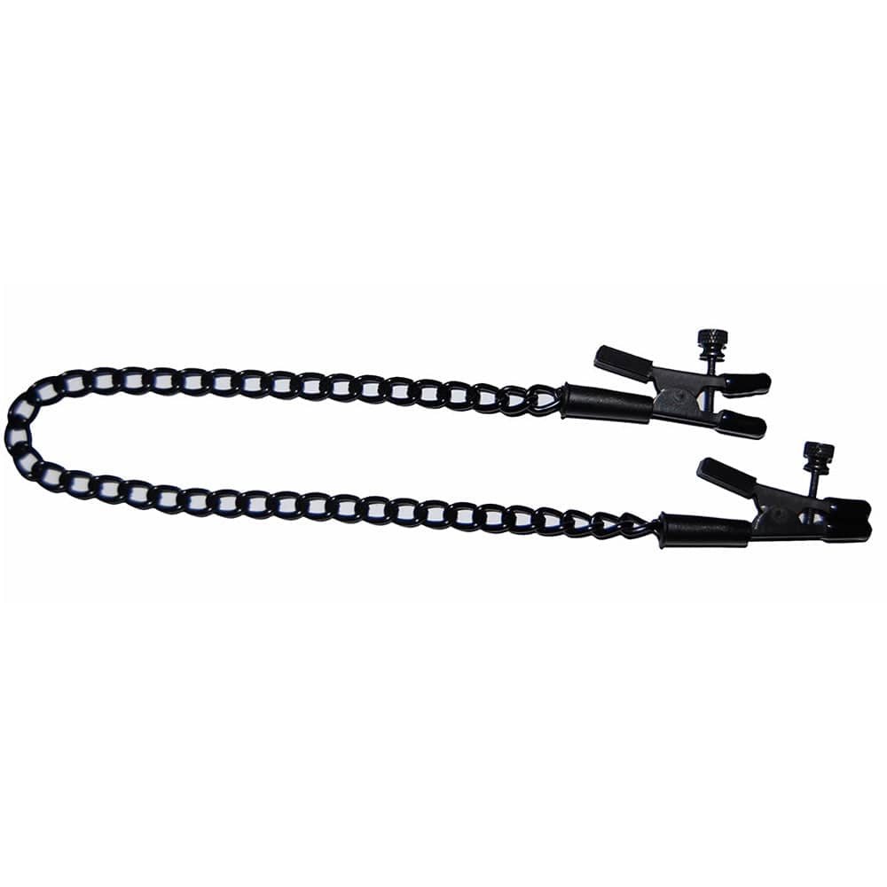 Spartacus Nipple Clamps Black Spartacus Alligator Tip Clamp Black Link Chain