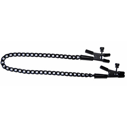 Spartacus Nipple Clamps Black Spartacus Alligator Tip Clamp Black Link Chain
