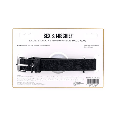 Sportsheets Ball Gags Sportsheets Sex & Mischief Lace Silicone Breathable Ball Gag