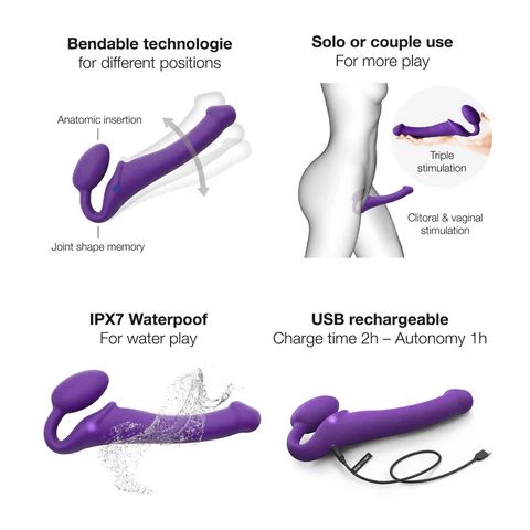 Strap On Me Strapless Strap-On Strap On Me Vibrating Bendable Strap-On Medium