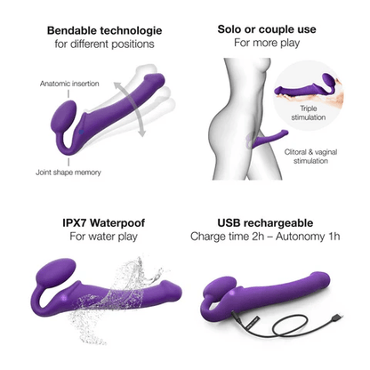 Strap On Me Strapless Strap-On Strap On Me Vibrating Bendable Strap-On Medium