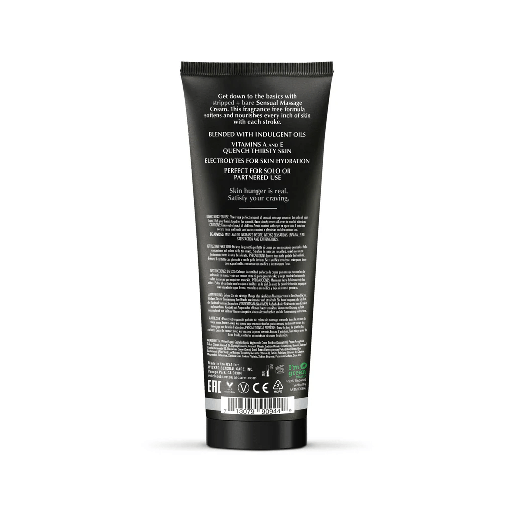 Wicked Lubes & Lotions Wicked Sensual Massage Cream Stripped & Bare
