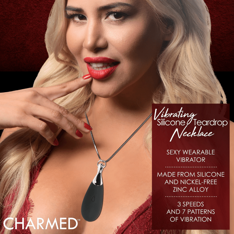 XR LLC 10X Vibrating Silicone TeardropNecklace