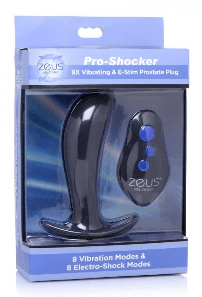 Zeus Prostate Massager Zeus Electrosex 64X Pro-Shocker Vibrating and E-Stim Prostate Plug